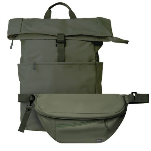 Подарочный набор Бостон (Boston), зеленый (рюкзак, сумка через плечо (cross body)