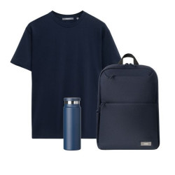 Набор с одеждой Крис (KRIS) (футболка, рюкзак, бутылка),синий, S