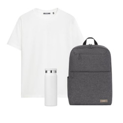 Набор с одеждой Крис (KRIS) (футболка, рюкзак, бутылка), белый, L