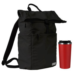 Подарочный набор Палермо (Palermo), Бостон (Boston), черный/красный (рюкзак, термокружка)