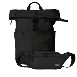 Подарочный набор Бостон (Boston) рюкзак + поясная сумка, черный