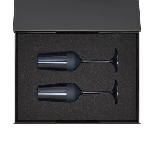 Подарочный набор 2 бокала для шампанского Сапфир (Sapphire) в черной коробке