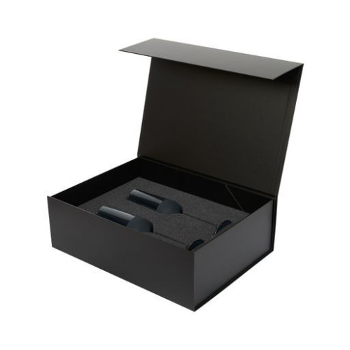 Подарочный набор 2 бокала для шампанского Сапфир (Sapphire) в черной коробке