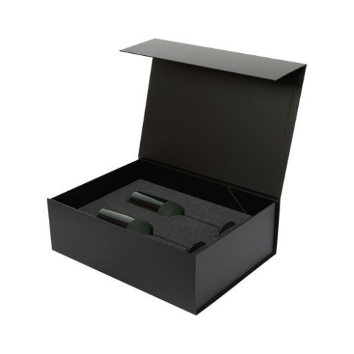 Подарочный набор 2 бокала для шампанского Эмеральд (Emerald) в черной коробке