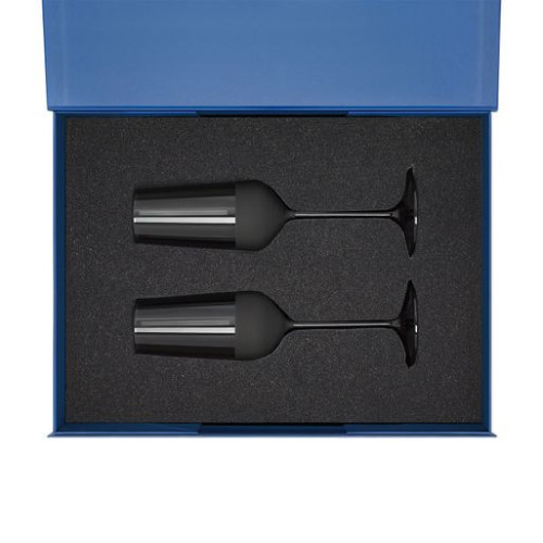 Подарочный набор 2 бокала для шампанского Блэк Эдишн (Black Edition) в синей коробке