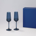 Подарочный набор 2 бокала для шампанского Сапфир (Sapphire) в синей коробке