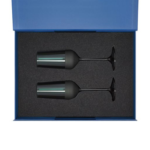 Подарочный набор 2 бокала для шампанского Эмеральд (Emerald) в синей коробке