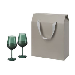 Подарочный набор 2 бокала для вина Эмеральд (Emerald) в большом подарочном пакете