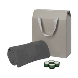 Подарочный набор Сенто (Sento), Селла (Cella), зеленый (свечи, плед)