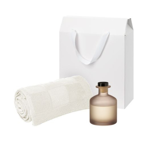 Подарочный набор Мизу (Mizu), Селла (Cella), бежевый (диффузор, плед)