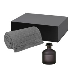 Подарочный набор Мизу (Mizu), Фадо (Fado), серый (диффузор, плед)