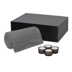 Подарочный набор Сенто (Sento), Фадо (Fado), серый (свеча, плед)