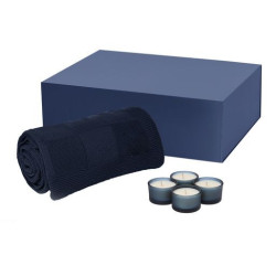 Подарочный набор Сенто (Sento), Селла (Cella), синий (свеча, плед)