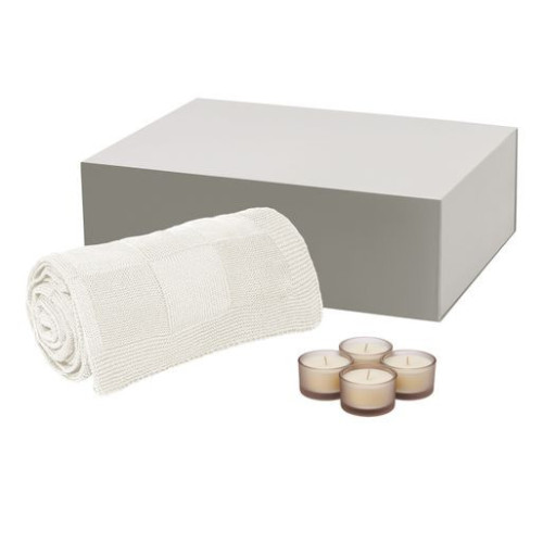 Подарочный набор Сенто (Sento), Селла (Cella), бежевый (свеча, плед) Подарочный набор Сенто (Sento), Селла (Cella), бежевый (свеча, плед)