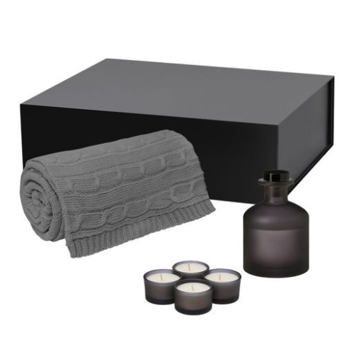 Подарочный набор Сенто (Sento), Фадо (Fado), серый (свеча, диффузор, плед) Подарочный набор Сенто (Sento), Фадо (Fado), серый (свеча, диффузор, плед)