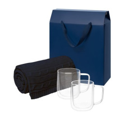 Подарочный набор Виора (Viora), Фадо (Fado) в синей коробке-пакете (2 кружки+плед)