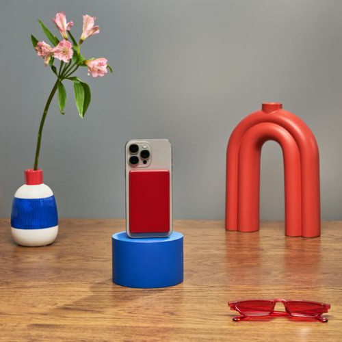 Внешний аккумулятор Атлантис (Atlantis) PD 5000mAh с функцией беспроводной зарядки 15W, красный