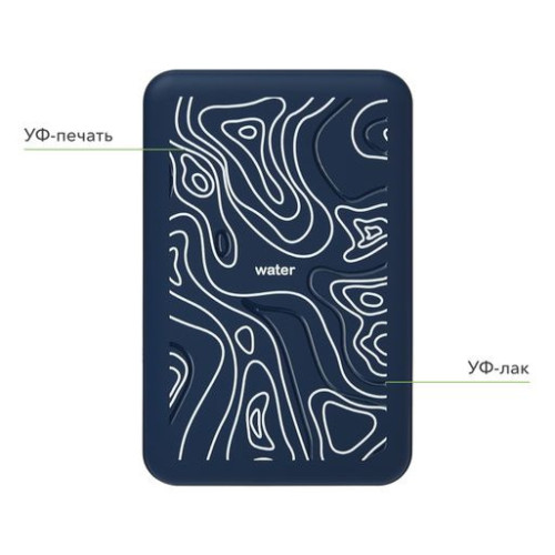 Внешний аккумулятор Ларго PD (Largo PD) 5000mAh с функцией беспроводной зарядки 15W, синий