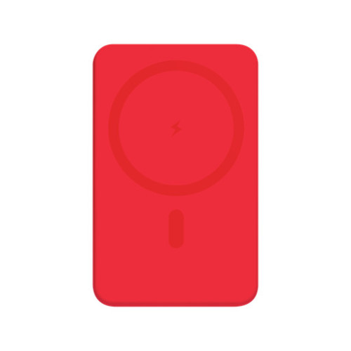 Внешний аккумулятор Ларго PD (Largo PD) 5000mAh с функцией беспроводной зарядки 15W, красный