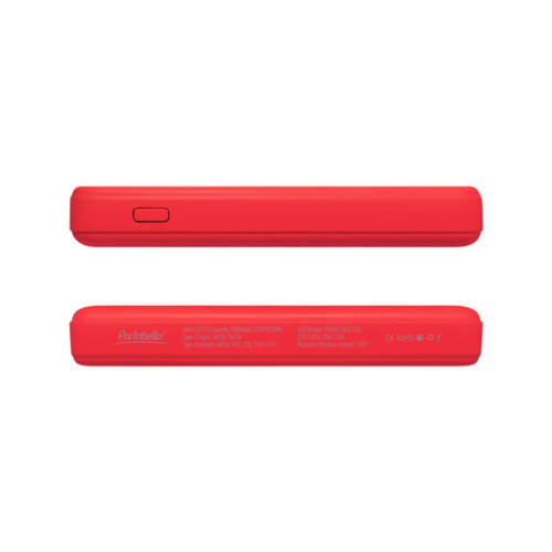 Внешний аккумулятор Ларго PD (Largo PD) 5000mAh с функцией беспроводной зарядки 15W, красный