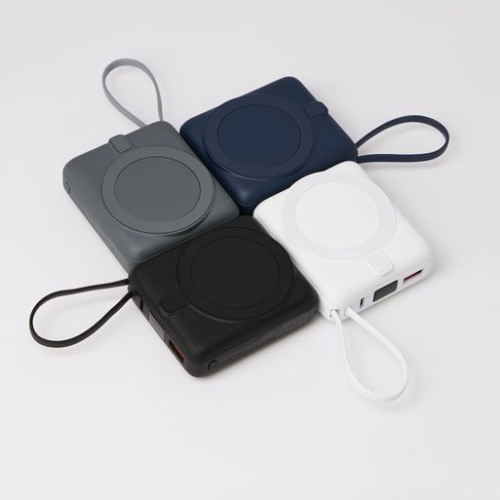 Внешний аккумулятор с подсветкой Риттер PD (Ritter PD) 10000mAh с функцией беспроводной зарядки 15W, синий