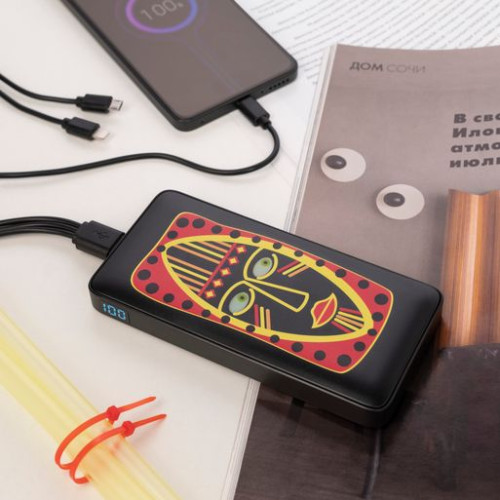 Внешний аккумулятор с цветной подсветкой Анкор Макс Плюс PD (Ancor PD Max Plus) 10000 mAh, черный