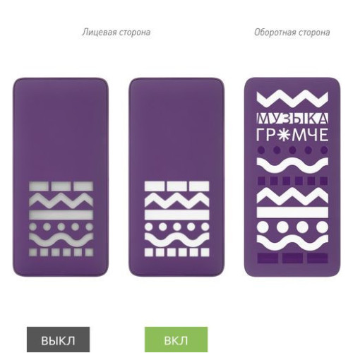 Внешний аккумулятор с подсветкой Анкор Плюс PD (Ancor PD Plus) 10000 mAh, фиолетовый