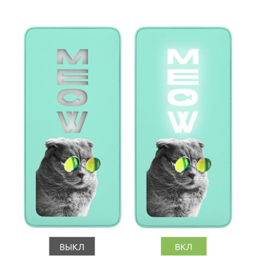 Внешний аккумулятор с подсветкой Анкор Плюс PD (Ancor PD Plus) 10000 mAh, бирюзовый