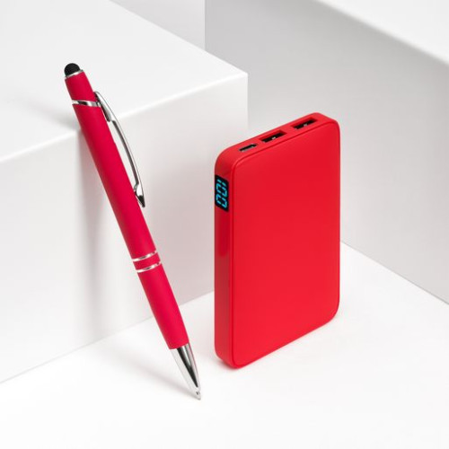 Внешний аккумулятор с подсветкой Анкор (Ancor) 5000 mAh, красный Внешний аккумулятор с подсветкой Анкор (Ancor) 5000 mAh, красный