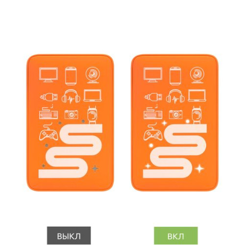 Внешний аккумулятор с подсветкой Анкор (Ancor) 5000 mAh, оранжевый