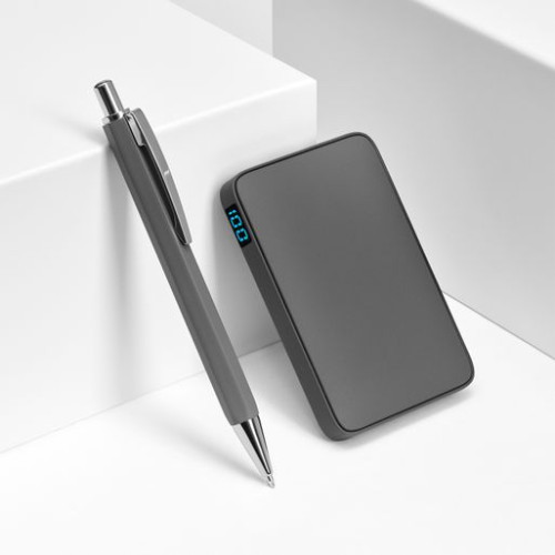 Внешний аккумулятор с подсветкой Анкор (Ancor) 5000 mAh, серый Внешний аккумулятор с подсветкой Анкор (Ancor) 5000 mAh, серый