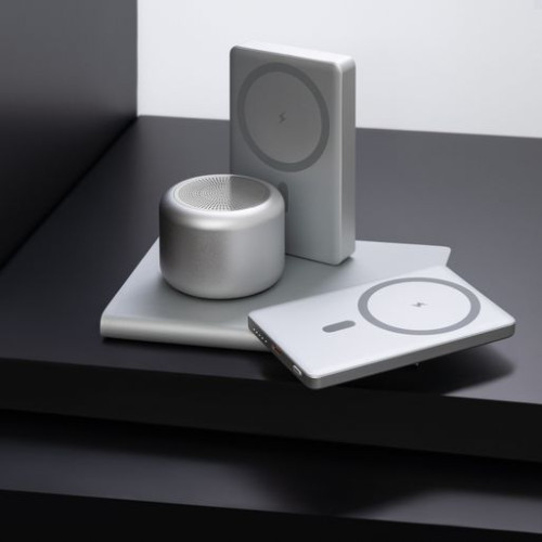 Беспроводная колонка Пэшн (Passion) 80dB 600 mAh (Bluetooth 5.0), серебряная