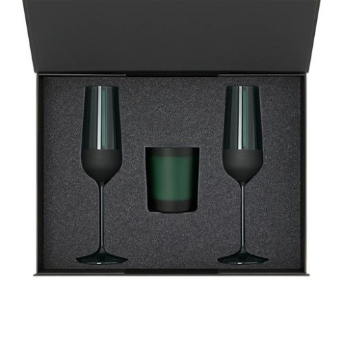 Ложемент под свечу Энигма (Enigma) + 2 бокала для шампанского в среднюю коробку-трансформер (арт. 695721)