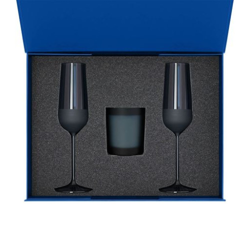 Ложемент под свечу Энигма (Enigma) + 2 бокала для шампанского в среднюю коробку-трансформер (арт. 695721)