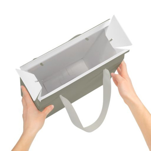 Подарочная коробка-пакет универсальная большая, серая